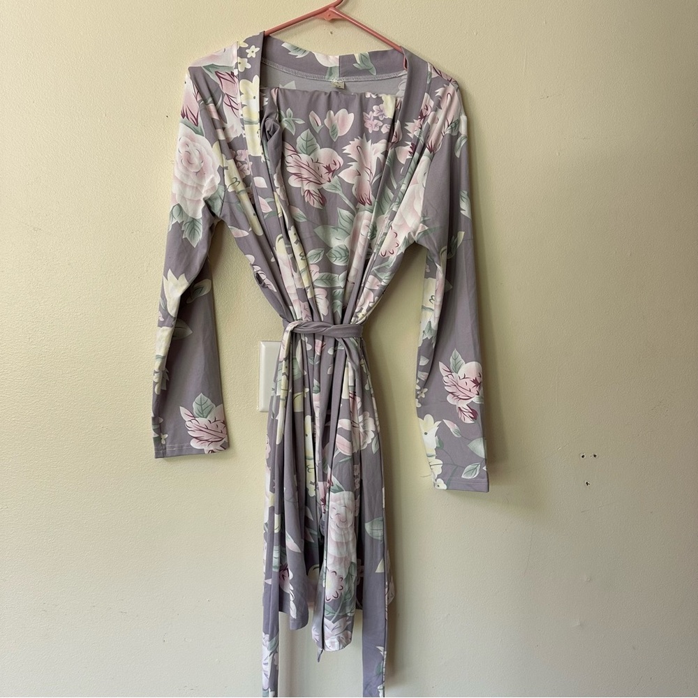 Floral Pajama Robe & Pants Set